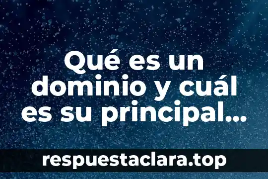 Qué es un dominio y cuál es su principal función