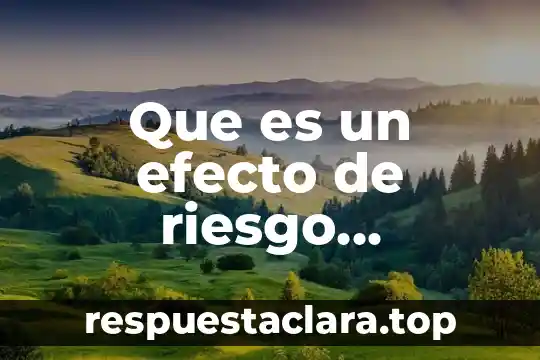 Que es un efecto de riesgo ambiental