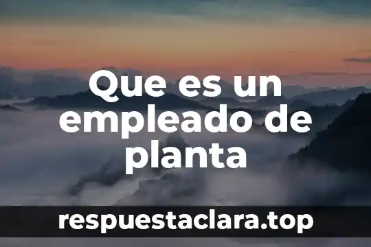 Que es un empleado de planta