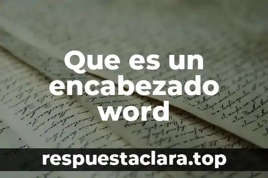 Que es un encabezado word