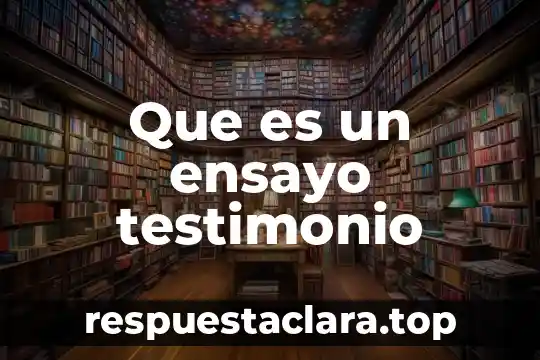 Que es un ensayo testimonio