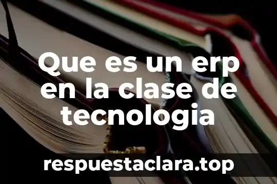 Que es un erp en la clase de tecnologia