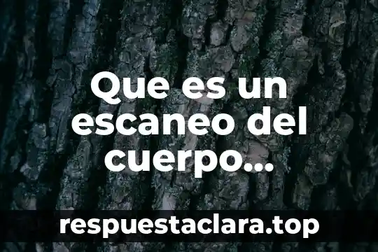 Que es un escaneo del cuerpo humano