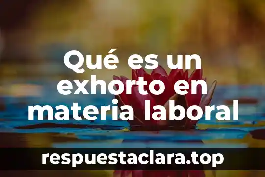 Qué es un exhorto en materia laboral