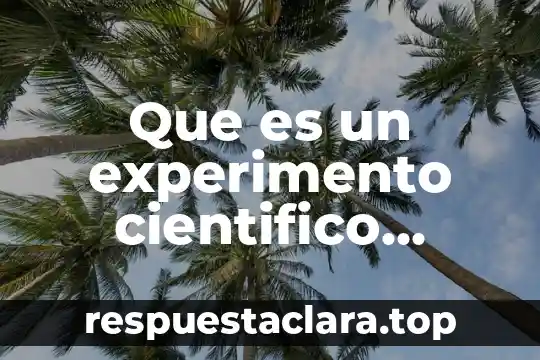 Que es un experimento cientifico definicion