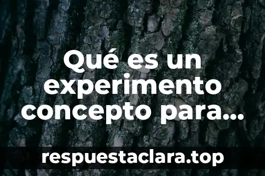 Qué es un experimento concepto para niños