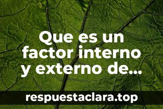 Que es un factor interno y externo de una empresa