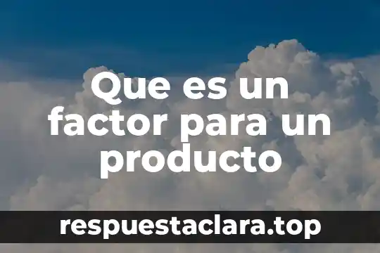 Que es un factor para un producto