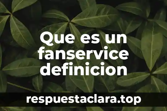Que es un fanservice definicion