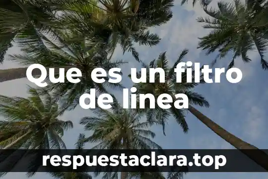 Que es un filtro de linea