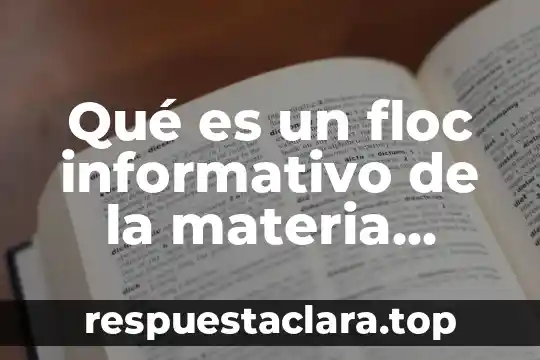Qué es un floc informativo de la materia tecnología