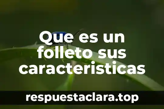 Que es un folleto sus caracteristicas