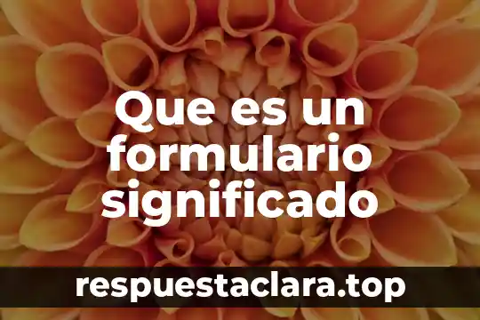 Que es hacer un formulario 3 Que es un formulario significado