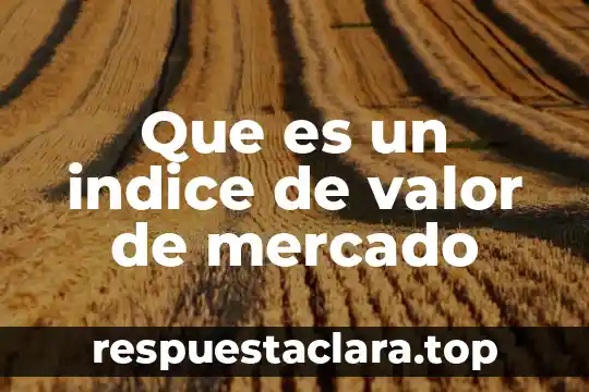 Que es un indice de valor de mercado