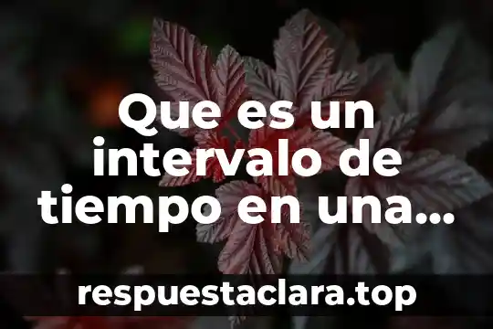 Que es un intervalo de tiempo en una presentacion