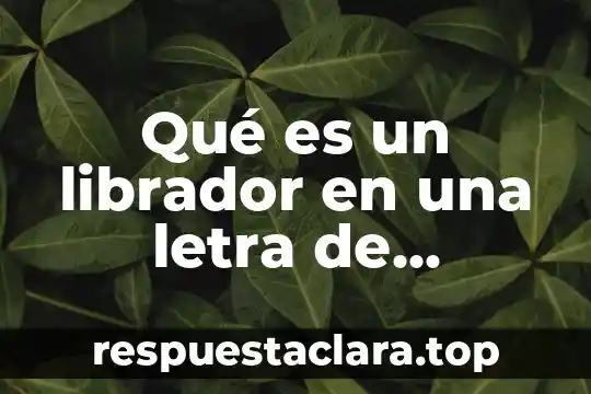 Qué es un librador en una letra de cambio