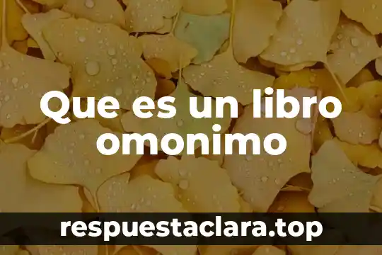 Que es un libro omonimo