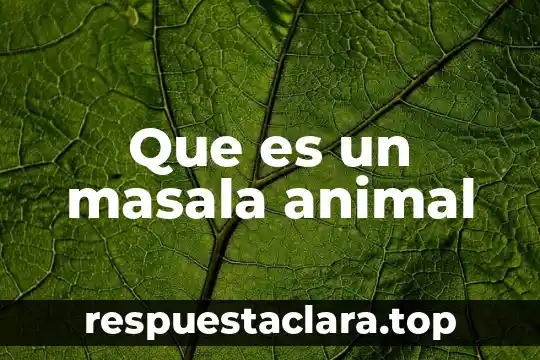 Que es un masala animal