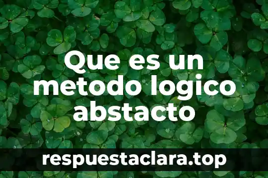 Que es un metodo logico abstacto