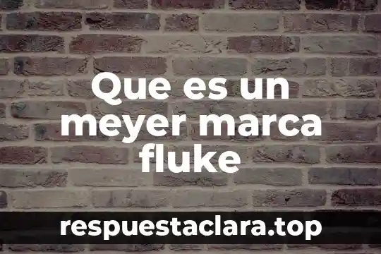 Que es un meyer marca fluke