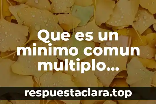 Qué es un múltiplo de un número primaria 4 Que es un minimo comun multiplo maximo