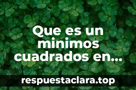 Que es un minimos cuadrados en economia