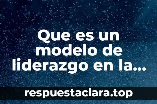 Que es un modelo de liderazgo en la organizacion