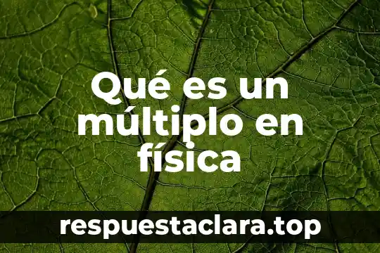 Qué es un múltiplo de un número primaria 8 Qué es un múltiplo en física