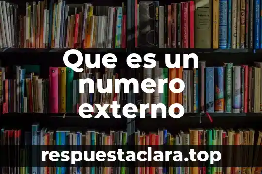 Que es un numero externo