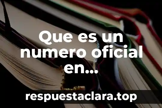 Que es un numero oficial en construccion