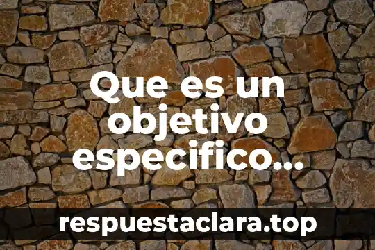 Que es un objetivo especifico definición