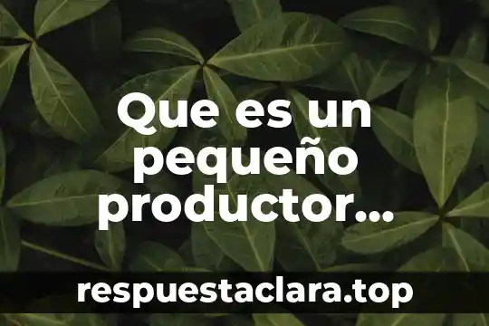 Resumen pequeño de que es la ideología de género 3 Que es un pequeño productor definicion