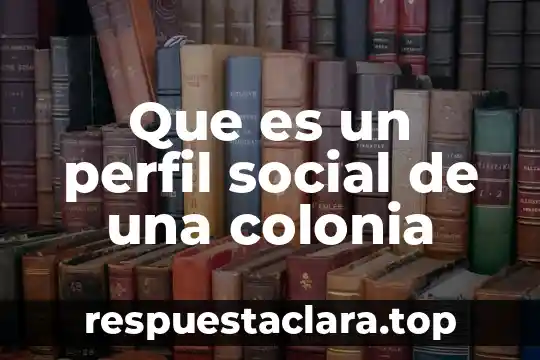 Que es un perfil social de una colonia