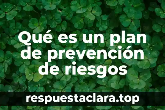 Que es el plan de dios para mi vida 4 Qué es un plan de prevención de riesgos