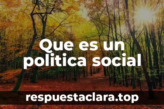 Que es un politica social