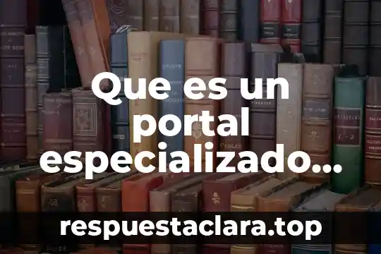Que es un portal especializado definicion