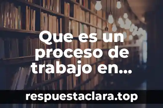 Que es un proceso de trabajo en salud ocupacional