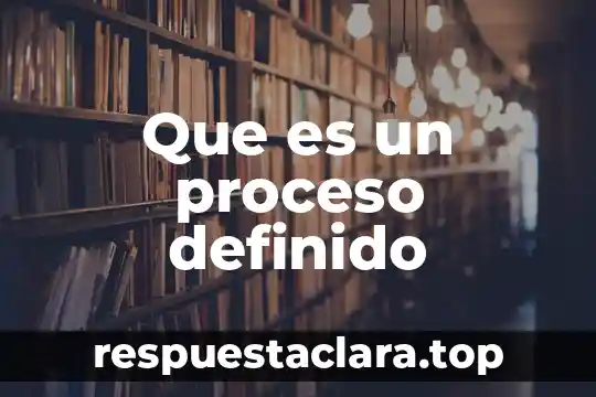 Que es un proceso definido
