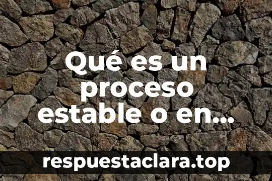 Por que es importante tener una firma estable 6 Qué es un proceso estable o en control estadístico