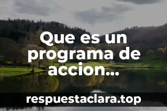 Que es un programa de accion especifico definicion