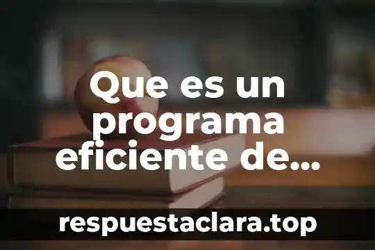 Que es un programa eficiente de marquting