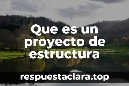 Que es un proyecto de estructura