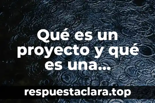 Qué es un proyecto y qué es una inversión