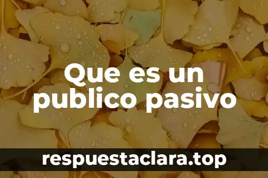 Que es un publico pasivo