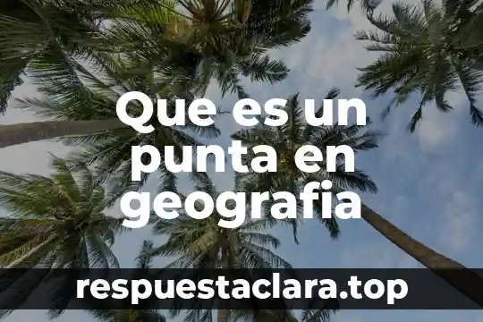 Que es un punta en geografia