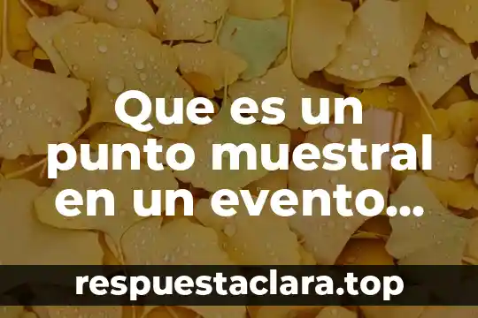 Que es un evento compuesto en matemáticas 5 Que es un punto muestral en un evento simple