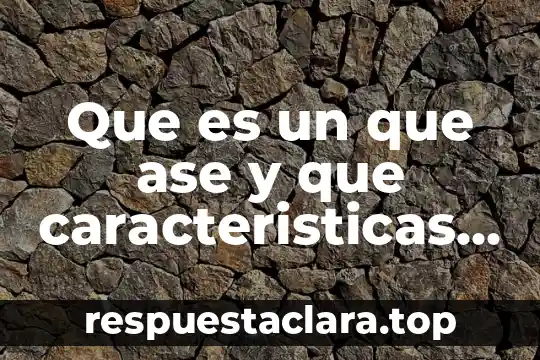 Que es un que ase y que caracteristicas tiene ingeniero