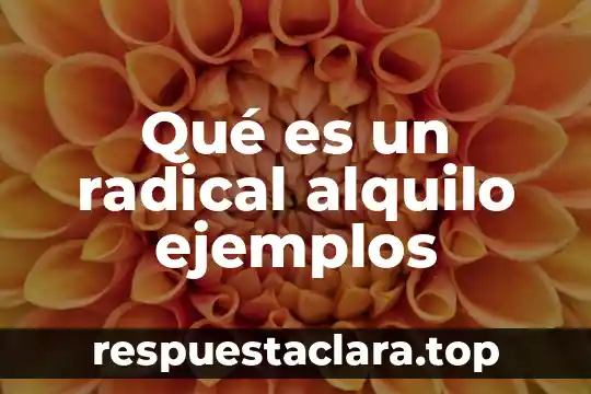 Qué es un radical alquilo ejemplos