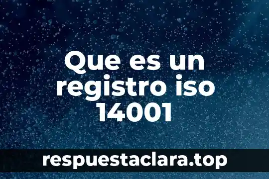 Que es ser mexicano para mi 7 Que es un registro iso 14001