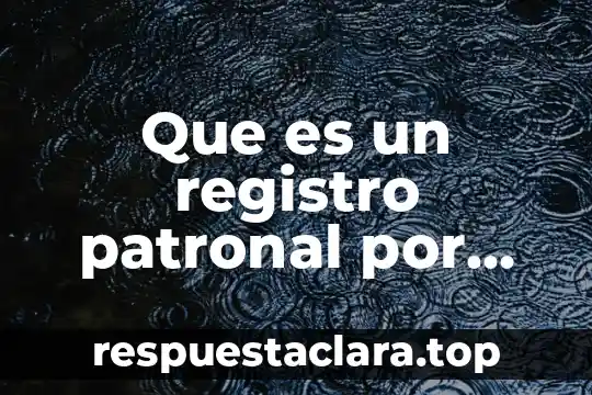 Que es un registro patronal por clase